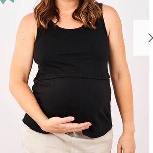 Latched Mama breastfeeding tank in black, L
